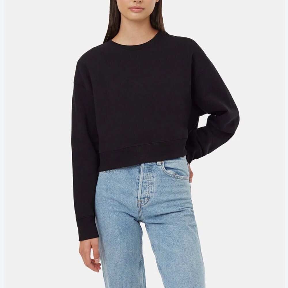 Tentree Oversized Cropped Sweatshirt Black | Sustainable | Size S NWT